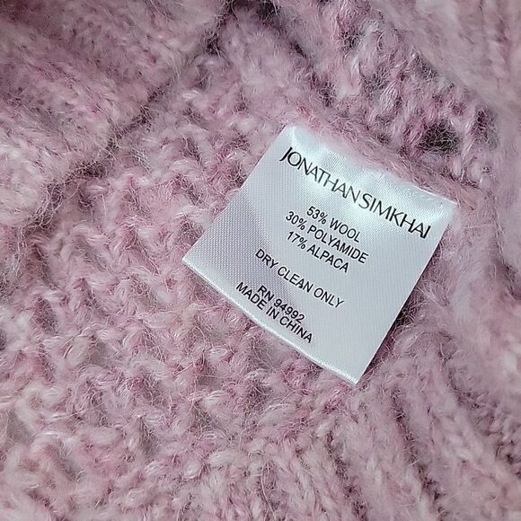 Jonathan Simkhai Palmer Lofty Alpaca Pullover in Lilac Melange - Picture 3 of 5